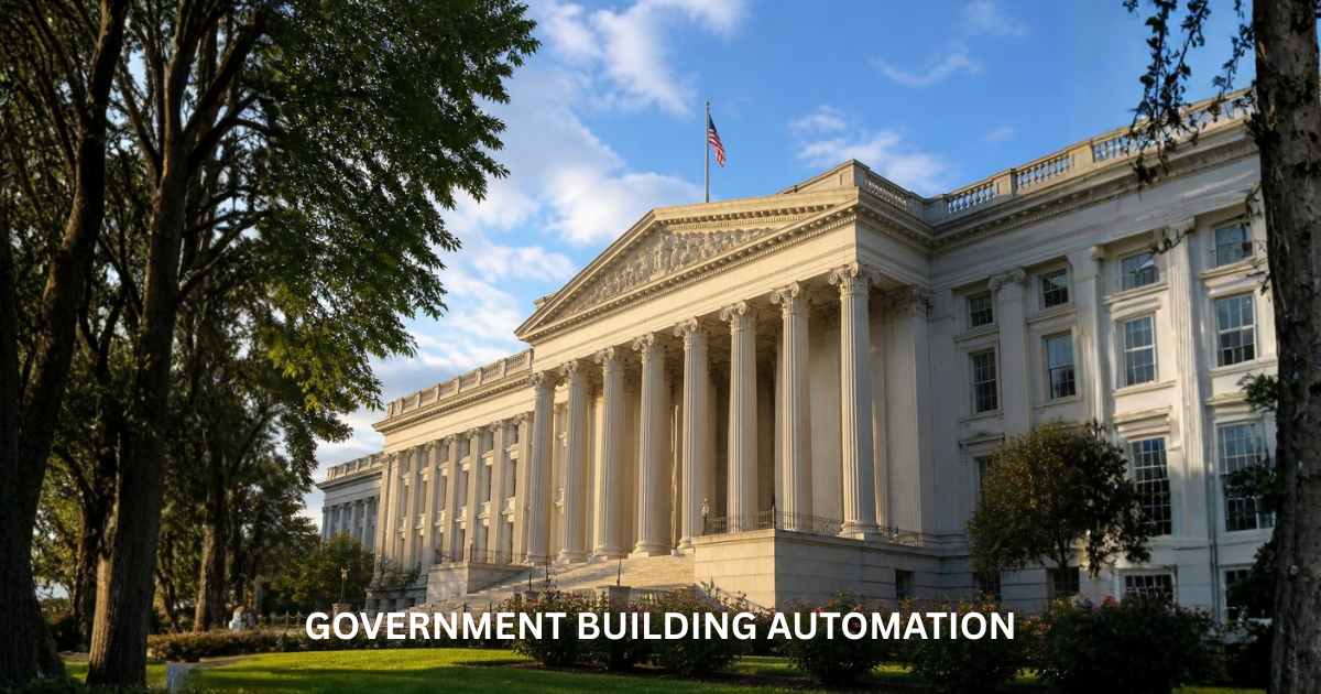 Government building with automation controls reducing energy use and costs