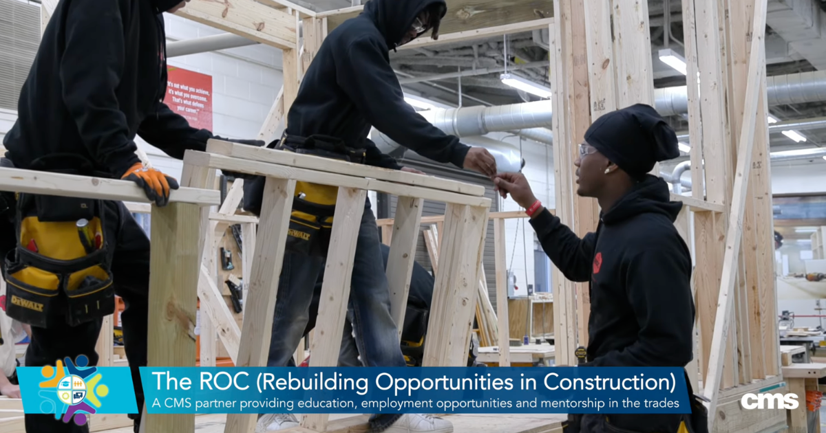 roc-charlotte-students-framing-training.jpg ROC Charlotte students framing a wall during hands-on construction training