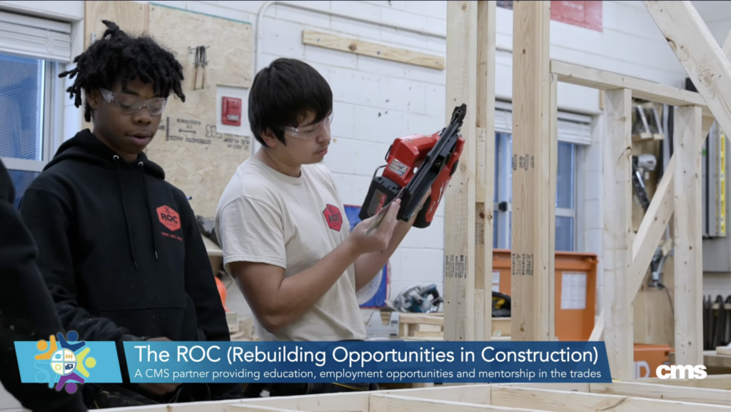 ROC Charlotte students during hands-on construction training