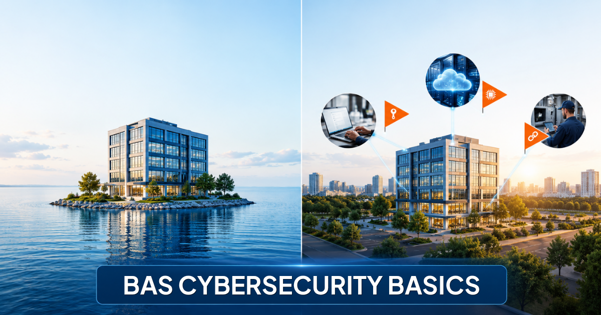 Building automation controller panel with a security padlock icon